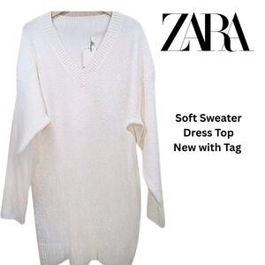 Zara Long Sweater Dress Lightweight Knitted Top Nwt